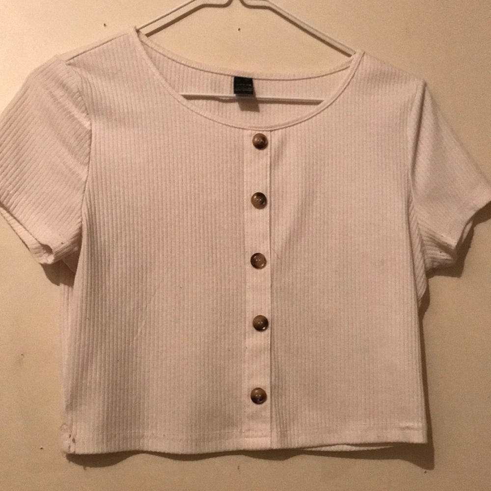 SHEIN white buttoned top.
